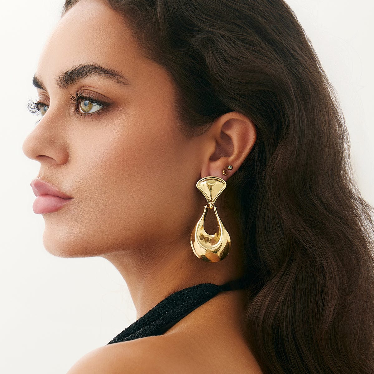 Abstract Gold Silver Plated Waterdrop Dangle Earrings - ArtGalleryZen