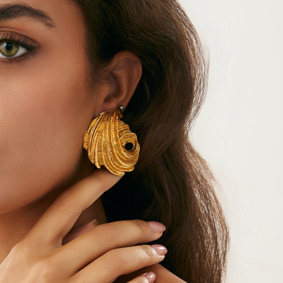 Abstract Gold Silver Plated Wing Shaped Stud Earrings - ArtGalleryZen