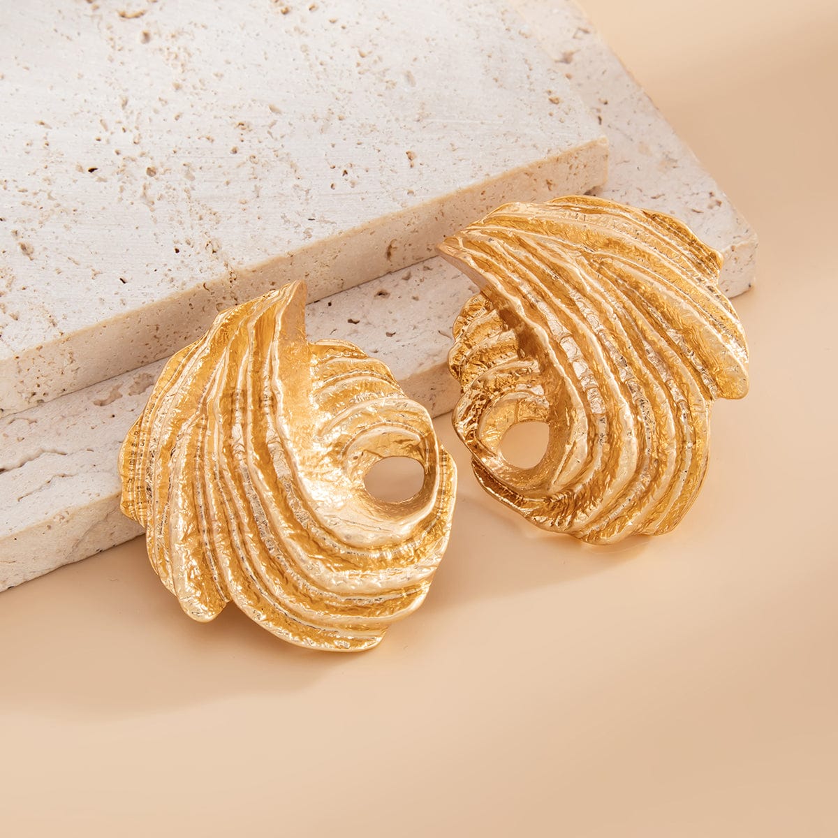 Abstract Gold Silver Plated Wing Shaped Stud Earrings - ArtGalleryZen