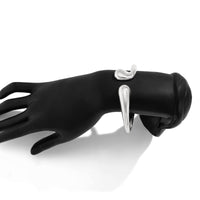 Thumbnail for Abstract Gold Silver Tone Asymmetric Waterdrop Bangle Bracelet - ArtGalleryZen