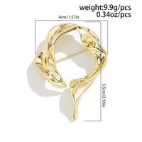 Thumbnail for Abstract Gold Silver Tone Flow Water Pin Brooch - ArtGalleryZen