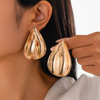 Thumbnail for Abstract Gold Silver Tone Textured Waterdrop Earrings - ArtGalleryZen