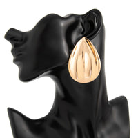 Thumbnail for Abstract Gold Silver Tone Textured Waterdrop Earrings - ArtGalleryZen