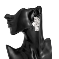 Thumbnail for Abstract Irregular Gold Silver Tone Petal Stud Earrings - ArtGalleryZen