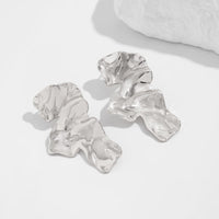 Thumbnail for Abstract Irregular Gold Silver Tone Petal Stud Earrings - ArtGalleryZen