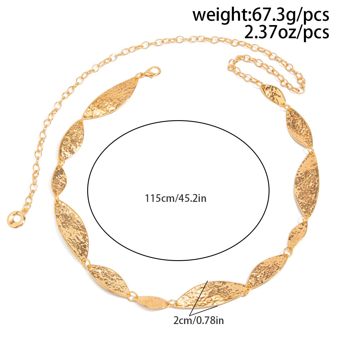 Abstract Irregular Leaf Waist Chain - ArtGalleryZen