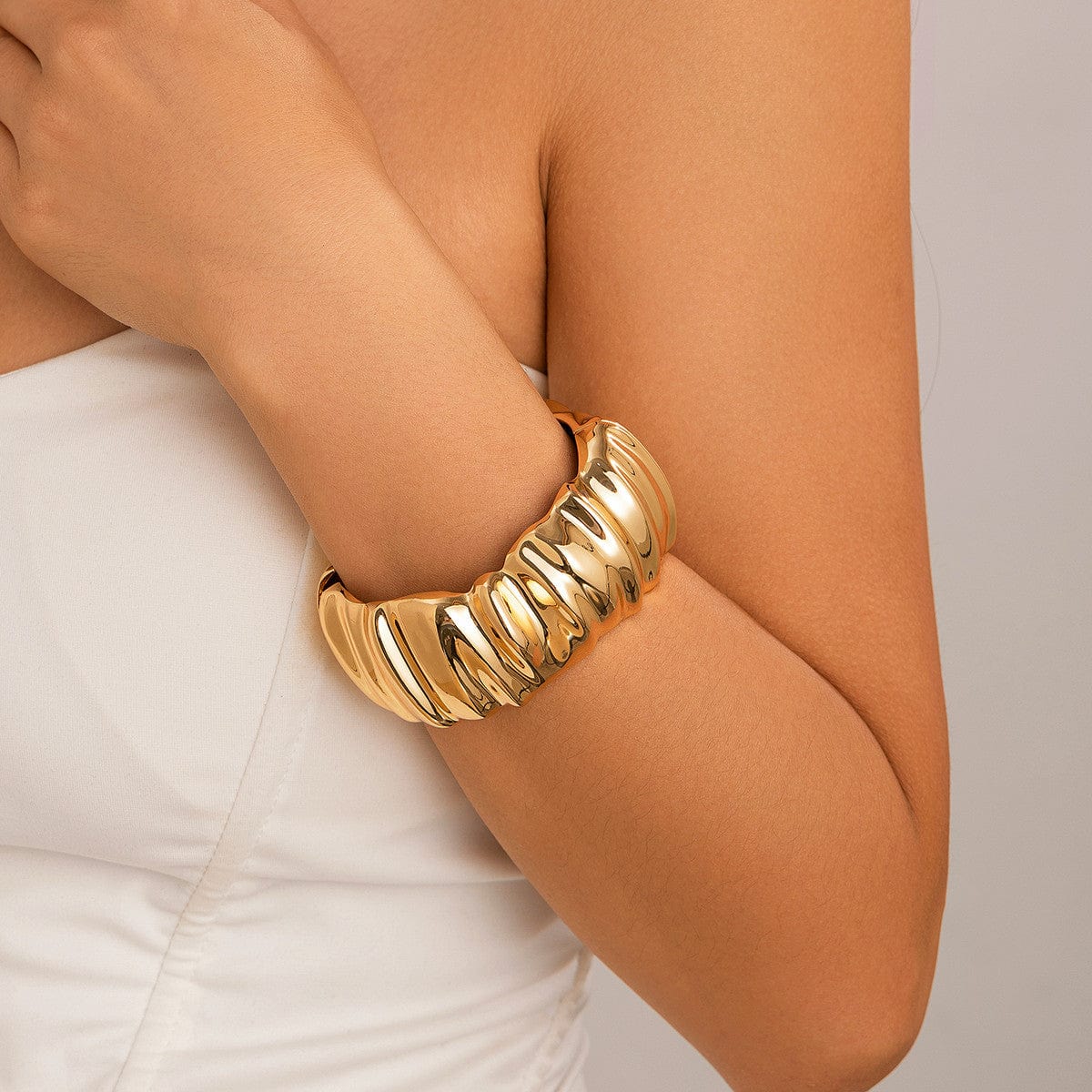 Abstract Pumpkin Pattern Wide Cuff Bangle Bracelet - ArtGalleryZen