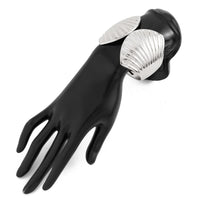 Thumbnail for Abstract Shell Shaped Wide Cuff Bangle Bracelet - ArtGalleryZen