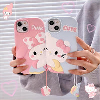 Thumbnail for Anime Sanrio Kawaii My Melody Hello Kitty Matching iPhone Case - ArtGalleryZen