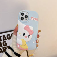 Thumbnail for Anime Sanrio Kawaii My Melody Hello Kitty Matching iPhone Case - ArtGalleryZen