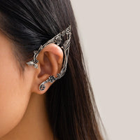 Thumbnail for Antique Gold Silver Tone Floral Leaf Ear Cuff Climber Crawler Wrap Earrings - ArtGalleryZen