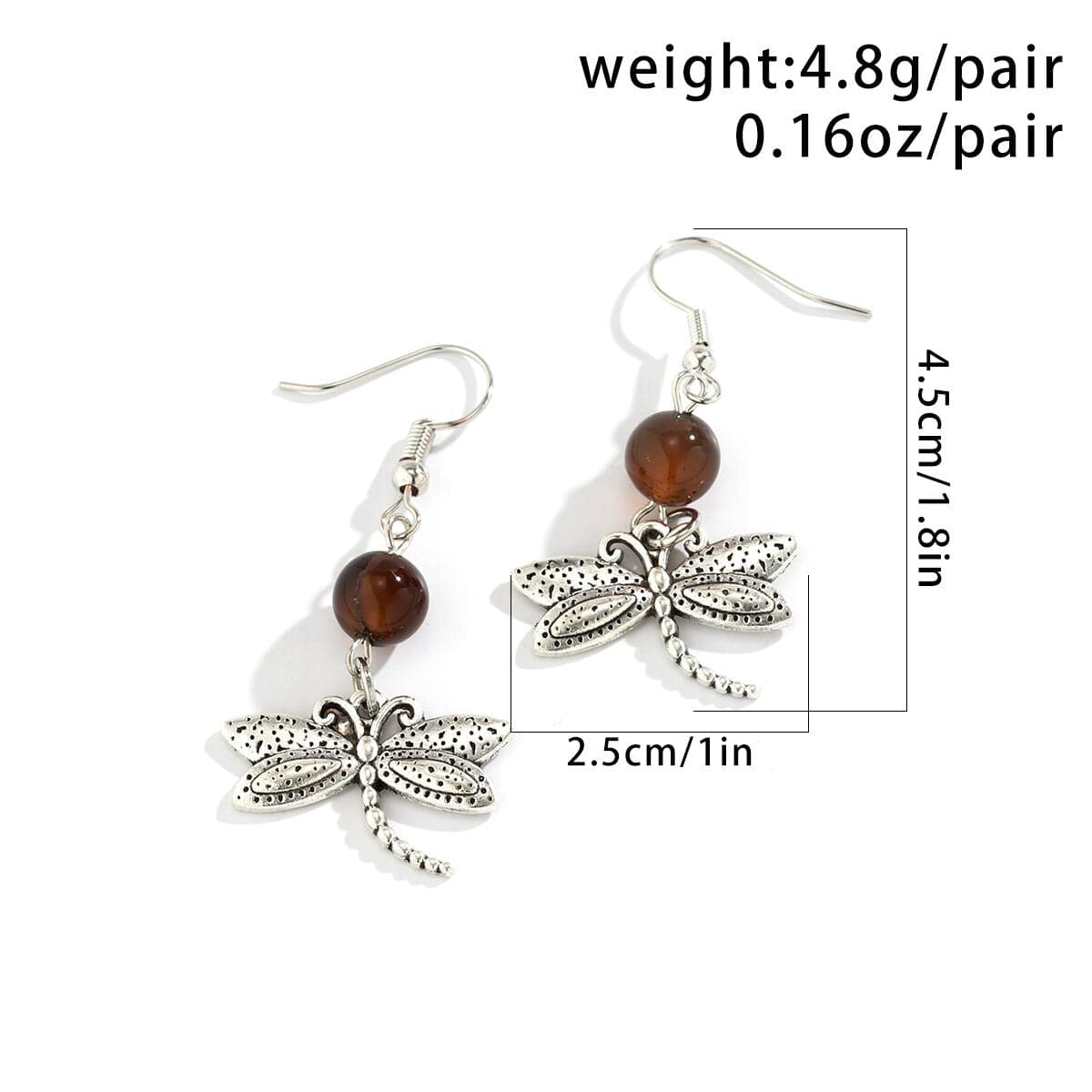 Antique Silver Dragonfly Dangle Earrings - ArtGalleryZen