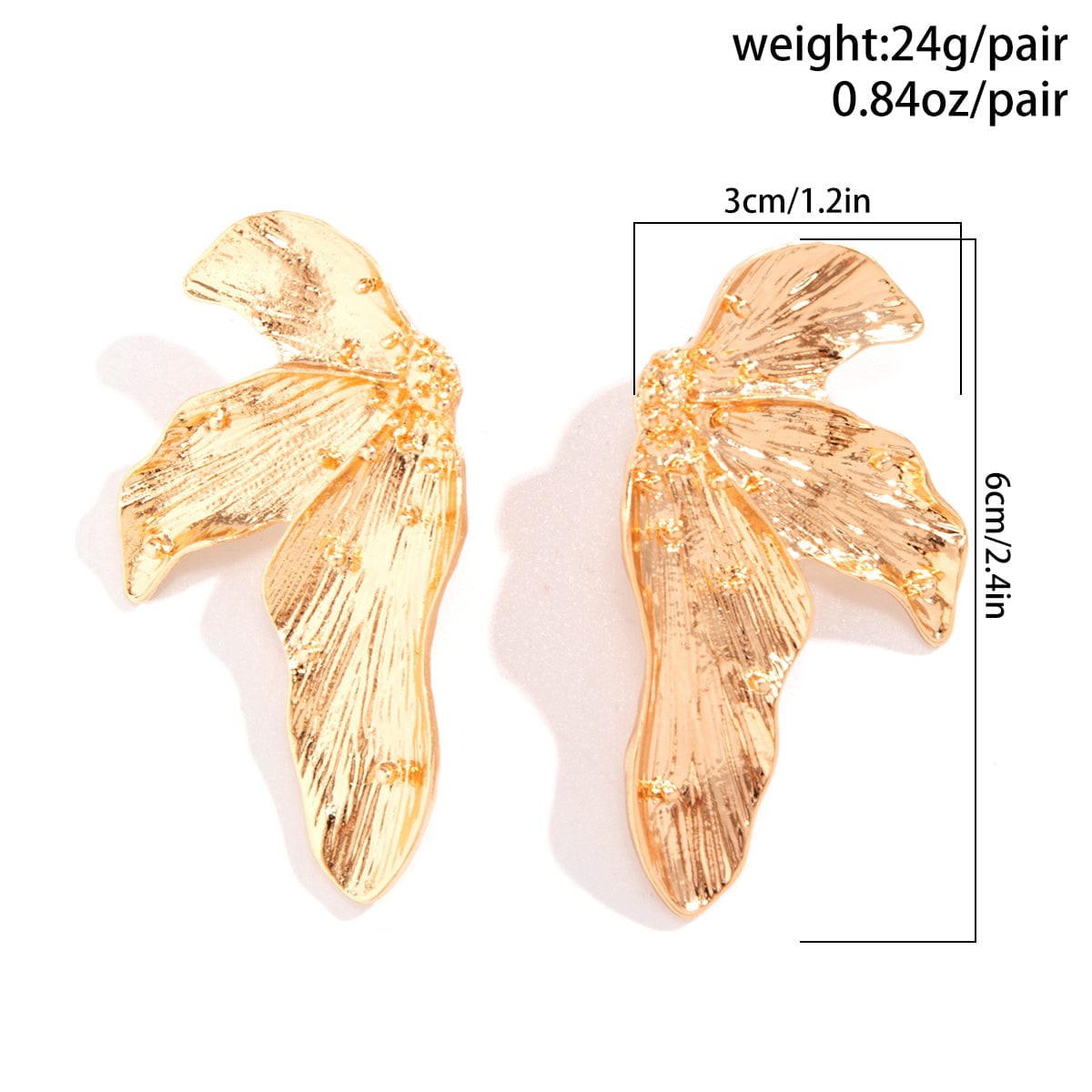 Attractive Gold Silver Plated Butterfly Wings Earrings - ArtGalleryZen