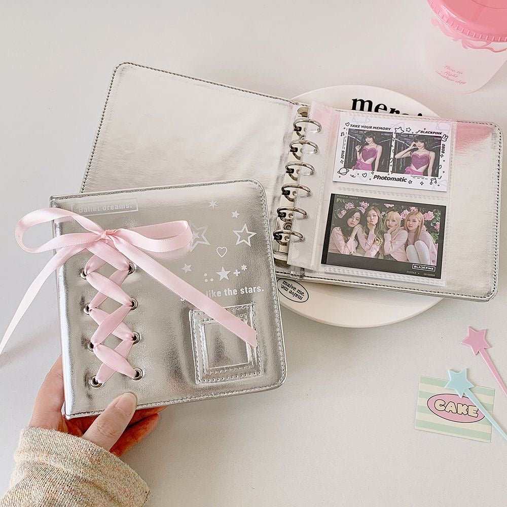 Ballet Style Ribbon Bowknot Kpop A5 A7 Binder Photocard Album - ArtGalleryZen