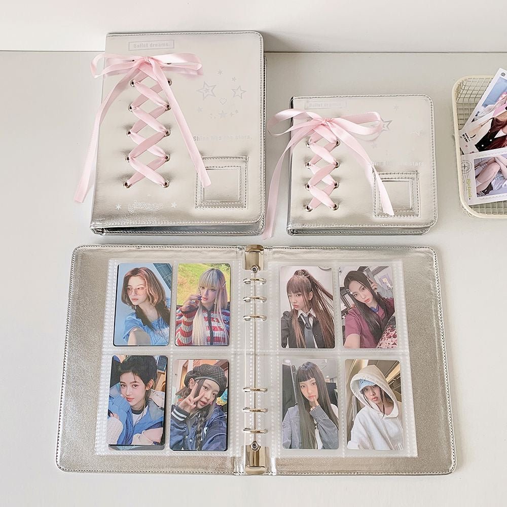 Ballet Style Ribbon Bowknot Kpop A5 A7 Binder Photocard Album - ArtGalleryZen