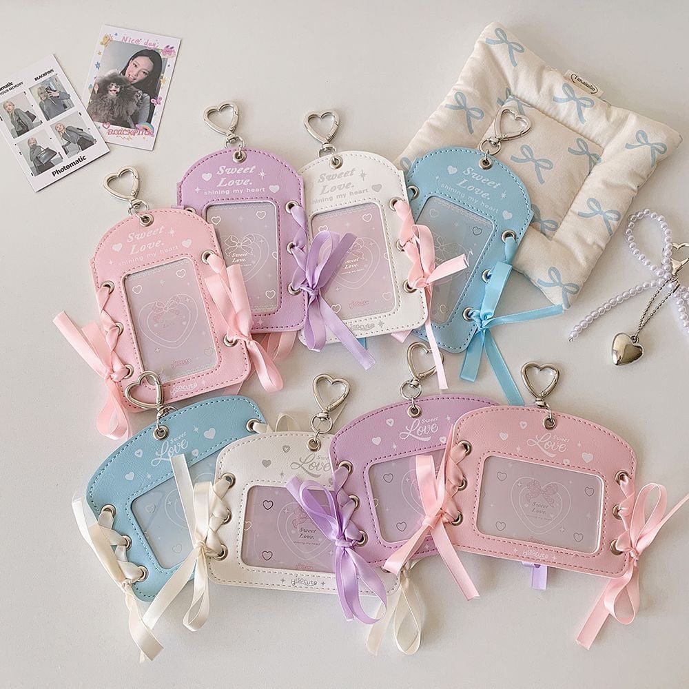 Ballet Style Ribbon Bowknot Kpop Keychain Photocard Holder - ArtGalleryZen