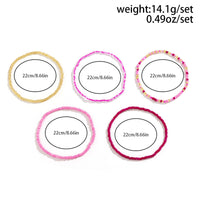 Thumbnail for Barbie Pink 5Pcs Crystal Beaded Stackable Anklet Set - ArtGalleryZen