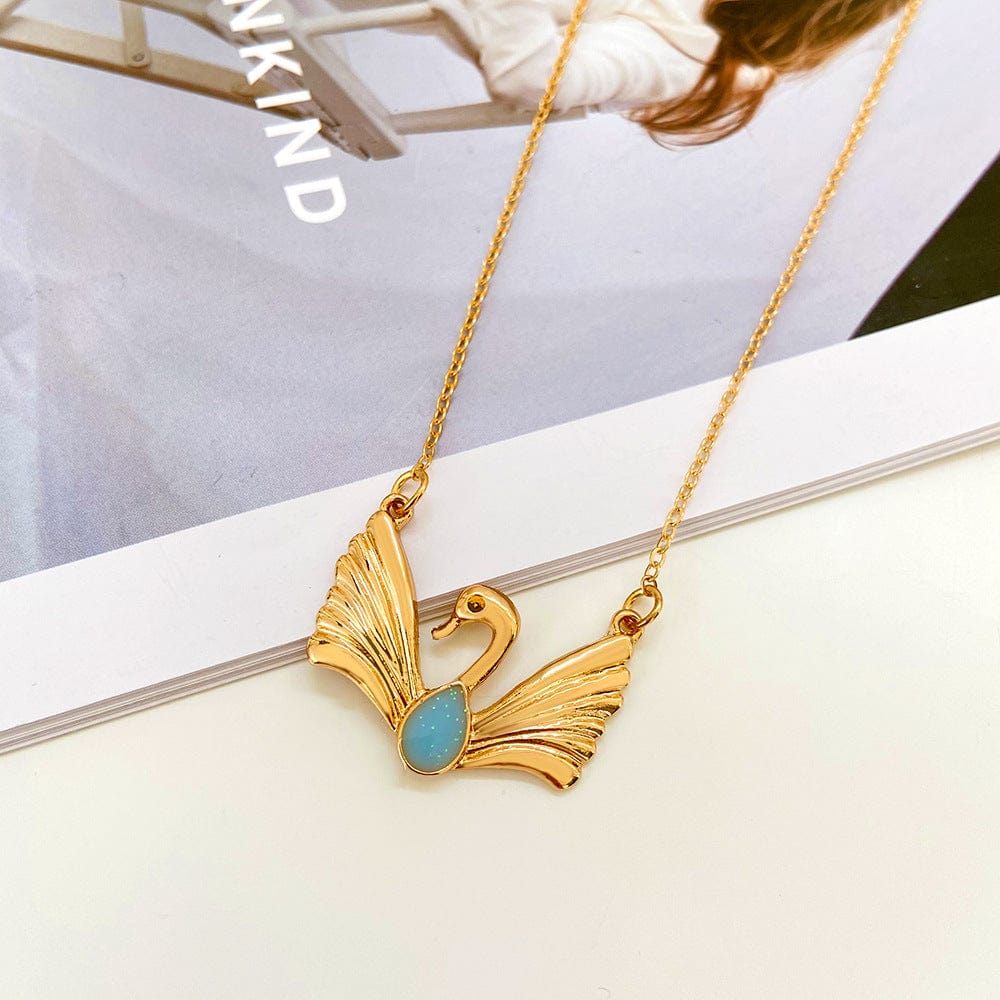 Dazzling Swan Y necklace, Swan, Pink, Rose gold-tone plated | Swarovski