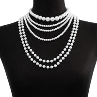 Thumbnail for Baroque Layered Chunky Pearl Chain Choker Necklace Set - ArtGalleryZen