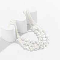 Thumbnail for Baroque Layered Pearl Chain Choker Necklace - ArtGalleryZen