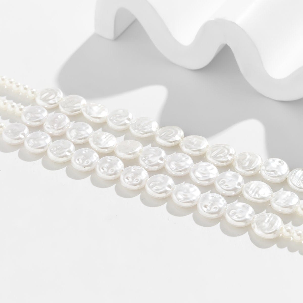 Baroque Layered Pearl Chain Choker Necklace - ArtGalleryZen