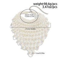 Thumbnail for Baroque Layered Pearl Mesh Tassel Necklace - ArtGalleryZen