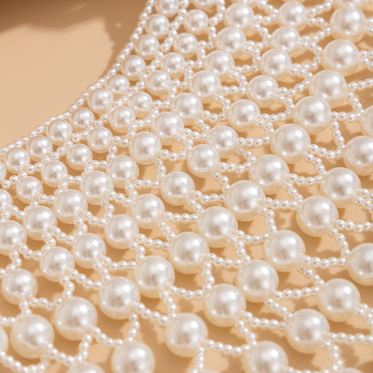 Baroque Layered Pearl Mesh Tassel Necklace - ArtGalleryZen