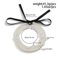 Thumbnail for Baroque Layered Ribbon Bowknot Pearl Chain Necklace - ArtGalleryZen