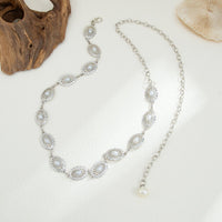 Thumbnail for Baroque Pearl Inlaid Floral Oval Disk Waist Chain - ArtGalleryZen