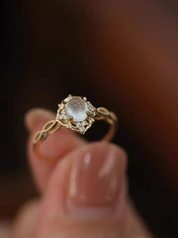 Thumbnail for Baroque-style Moonstone Ring - ArtGalleryZen