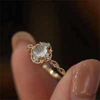 Thumbnail for Baroque-style Moonstone Ring - ArtGalleryZen