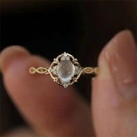Thumbnail for Baroque-style Moonstone Ring - ArtGalleryZen