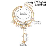 Thumbnail for Beach Style 2pcs Conch Shell Starfish Pearl Tassel Y Necklace Set - ArtGalleryZen