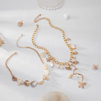 Thumbnail for Beach Style 2pcs Conch Shell Starfish Pearl Tassel Y Necklace Set - ArtGalleryZen