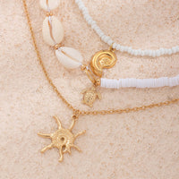 Thumbnail for Beach Style 3Pcs Conch Starfish Turtle Pendant Seed Bead Necklace Set - ArtGalleryZen