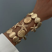 Thumbnail for Beach Style 5pcs Shell Starfish Bangle Bracelet Set - ArtGalleryZen