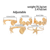 Thumbnail for Beach Style 5pcs Shell Starfish Bangle Bracelet Set - ArtGalleryZen