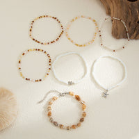 Thumbnail for Beach Style 7pcs Starfish Charm Conch Seed Beaded Anklet Set - ArtGalleryZen