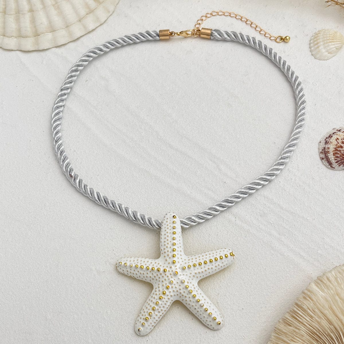 Beach Style Enamel Starfish Pendant Necklace - ArtGalleryZen