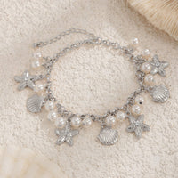 Thumbnail for Beach Style Pearl Shell Starfish Tassel Anklet - ArtGalleryZen