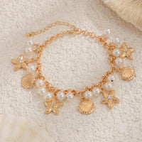 Thumbnail for Beach Style Pearl Shell Starfish Tassel Anklet - ArtGalleryZen