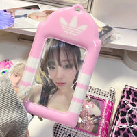 Thumbnail for Black and White Sport Style Kpop Idol Keychain Photocard Holder - ArtGalleryZen