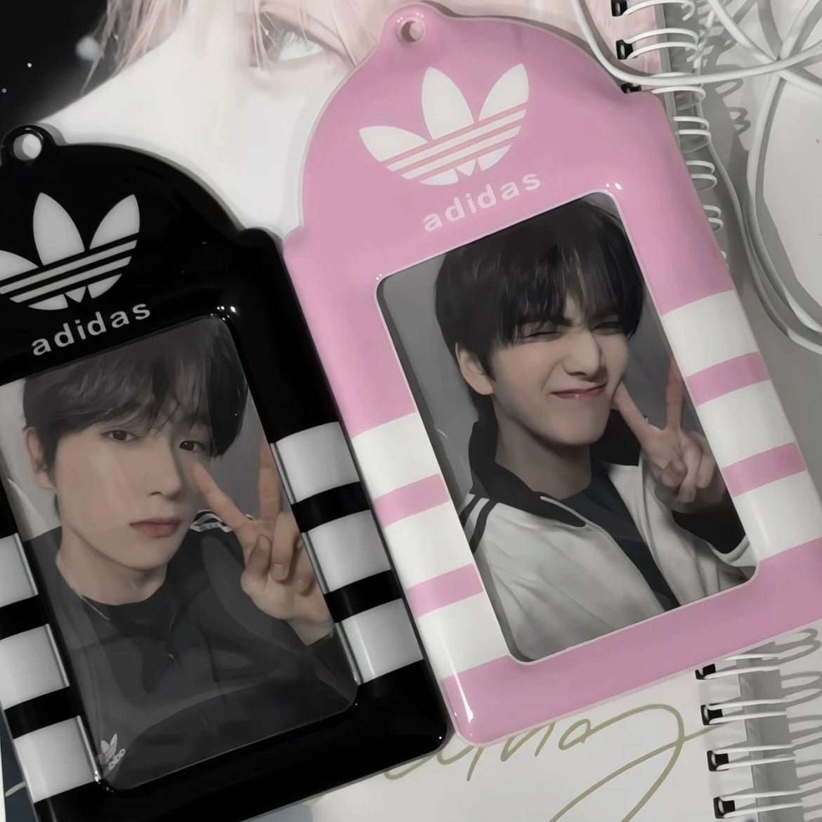 Black and White Sport Style Kpop Idol Keychain Photocard Holder - ArtGalleryZen