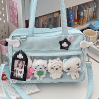 Thumbnail for Blue Polka Dots Kpop Fan Display Shoulder Crossbody Bag - ArtGalleryZen