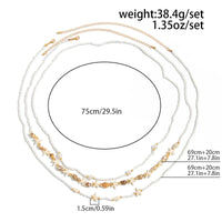 Thumbnail for Bohemia 3pcs Pearl Conch Starfish Seed Beaded Waist Chain Set - ArtGalleryZen