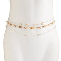 Thumbnail for Bohemia 3pcs Pearl Conch Starfish Seed Beaded Waist Chain Set - ArtGalleryZen