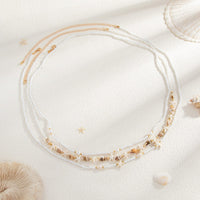 Thumbnail for Bohemia 3pcs Pearl Conch Starfish Seed Beaded Waist Chain Set - ArtGalleryZen
