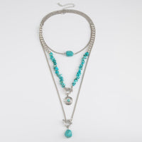 Thumbnail for Bohemia 3pcs Toggle Clasp Turquoise Round Disc Pendant Necklace Set - ArtGalleryZen