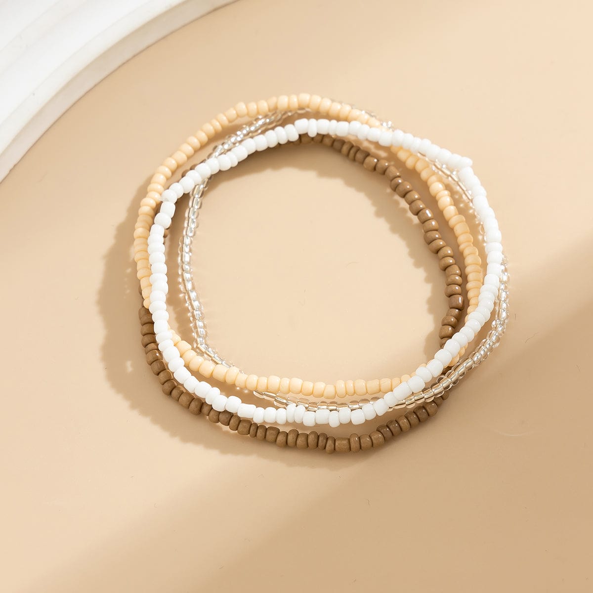 Bohemia 4Pcs Crystal Beaded Stackable Anklet Set - ArtGalleryZen