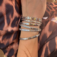 Thumbnail for Bohemia 6pcs  Flower Heart Star Pattern Open Bangle Bracelet Set - ArtGalleryZen